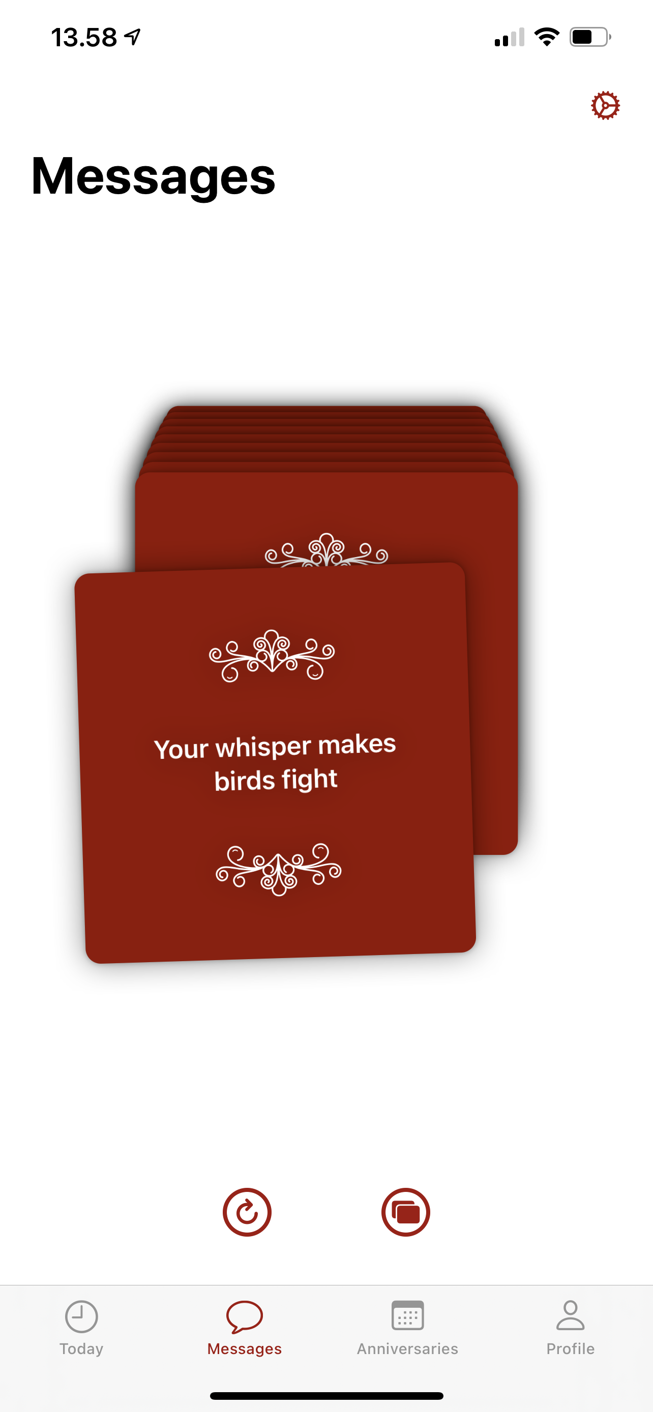 Valentine Message Screenshot